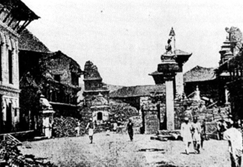 Bhaktapur Durbar Square after 1934 earthquake image