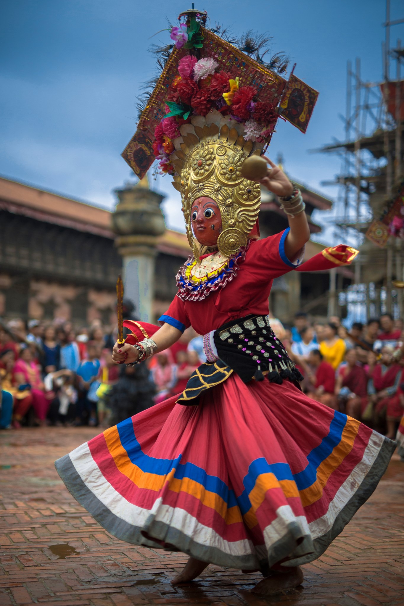 The dance of Goddess kumari during Gai jatra image