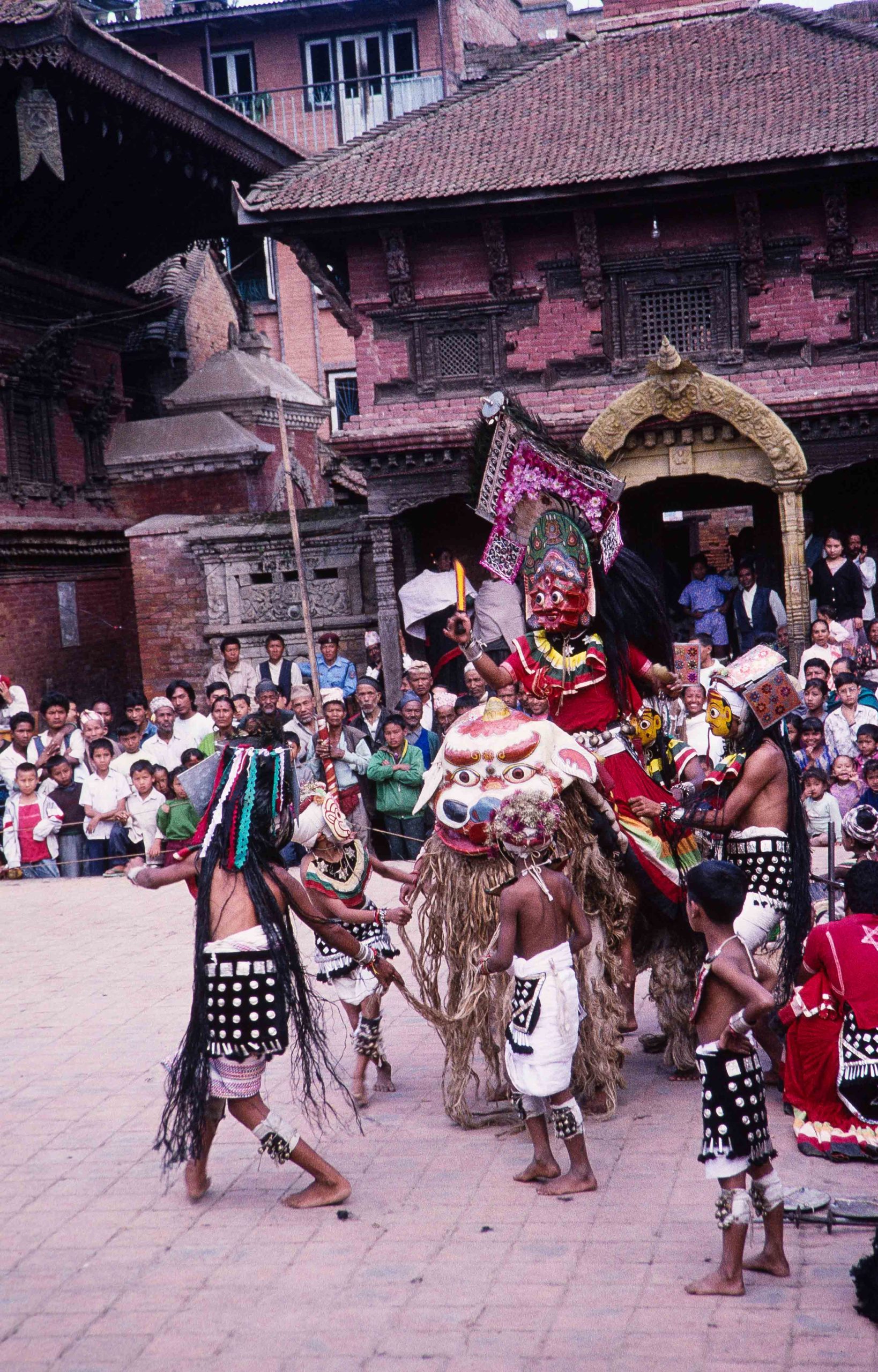 Performing a traditional dance in front of Betal Pati, Taumadhi Square image